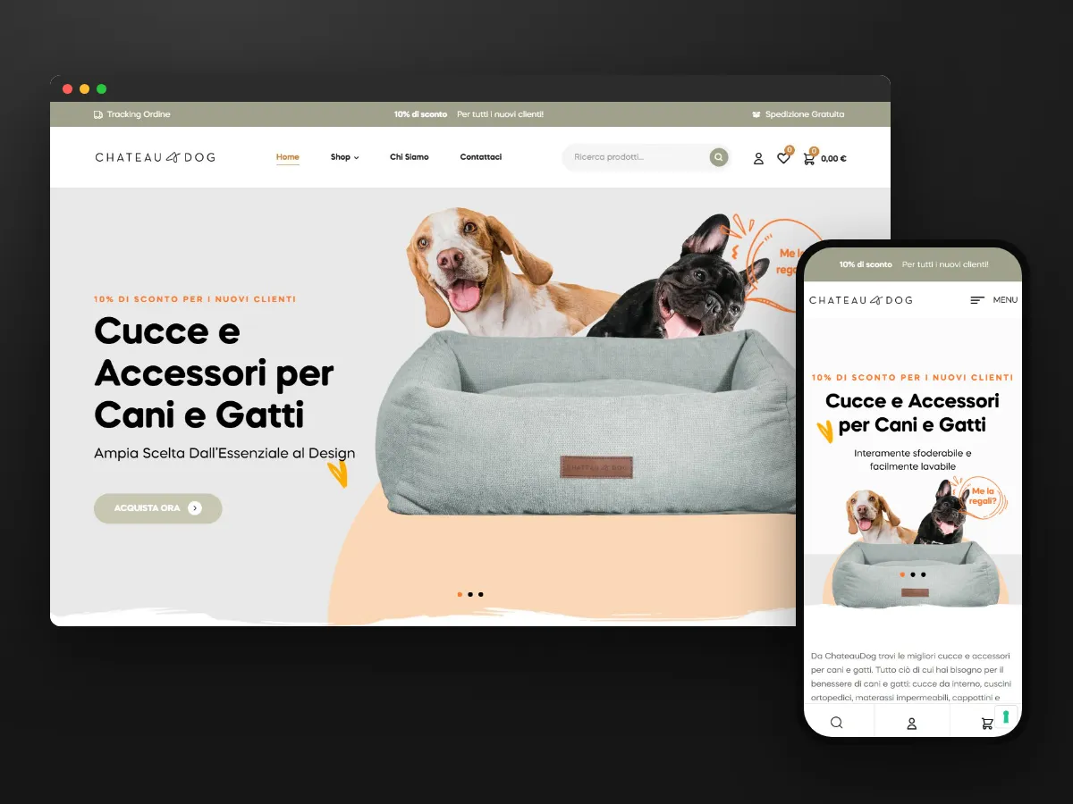 Sito e-commerce di Chateaudog