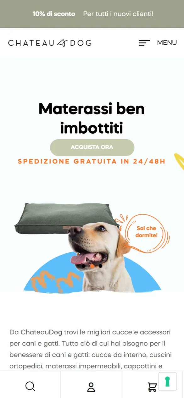 Il lavoro per Chateaudog aperto sul telefono