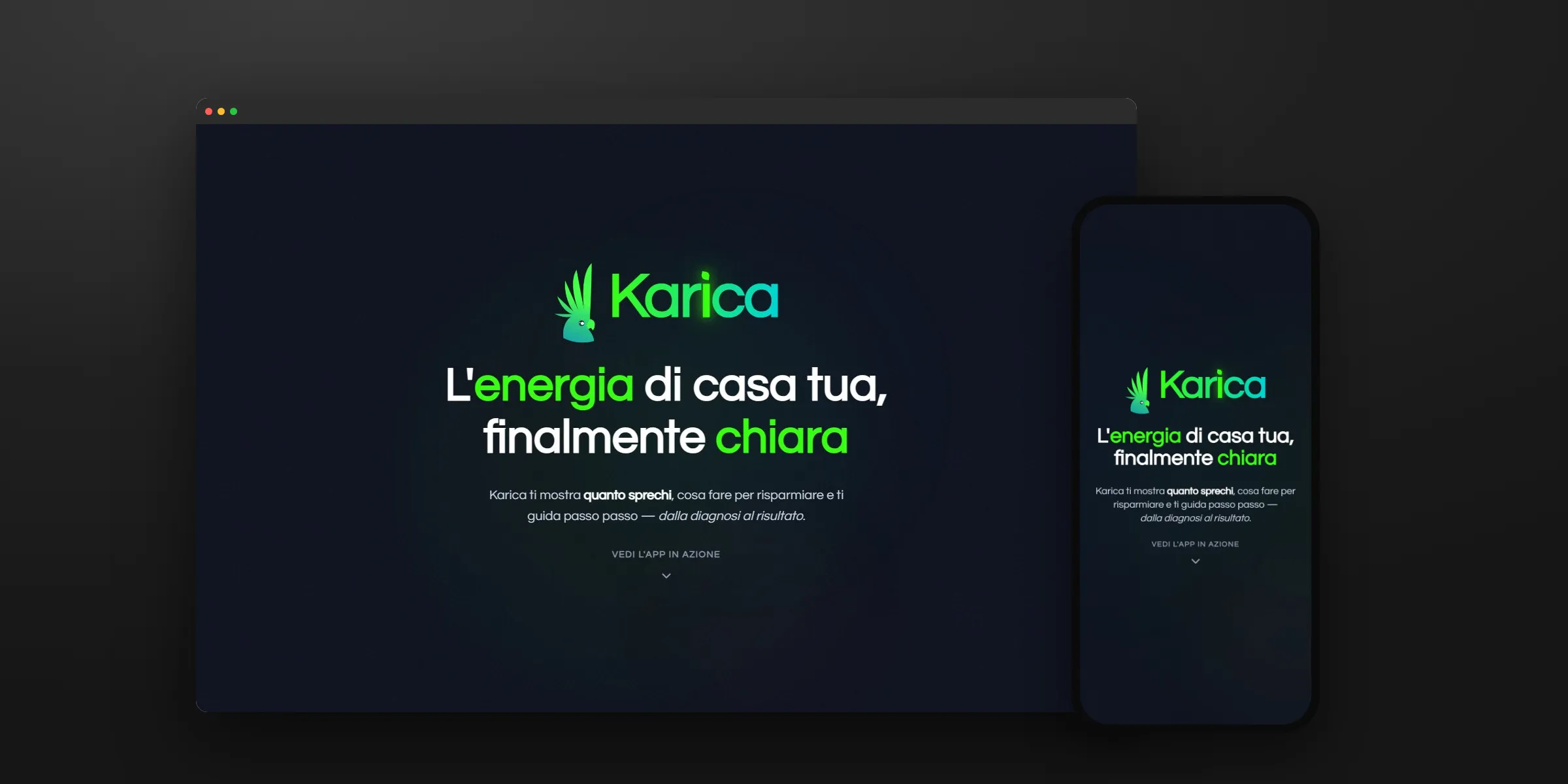La web app Karica su computer e telefono