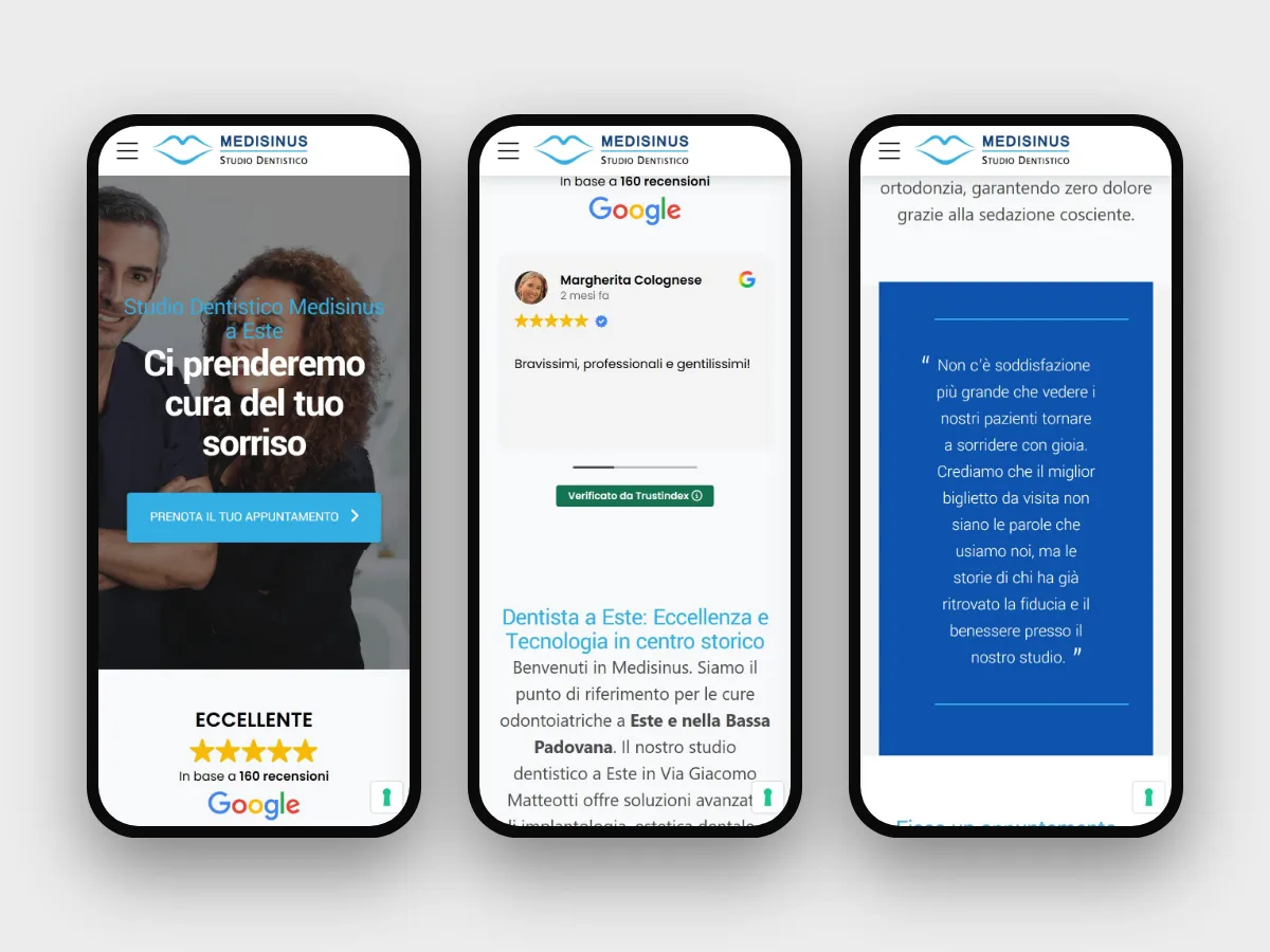 Il sito Medisinus da telefono