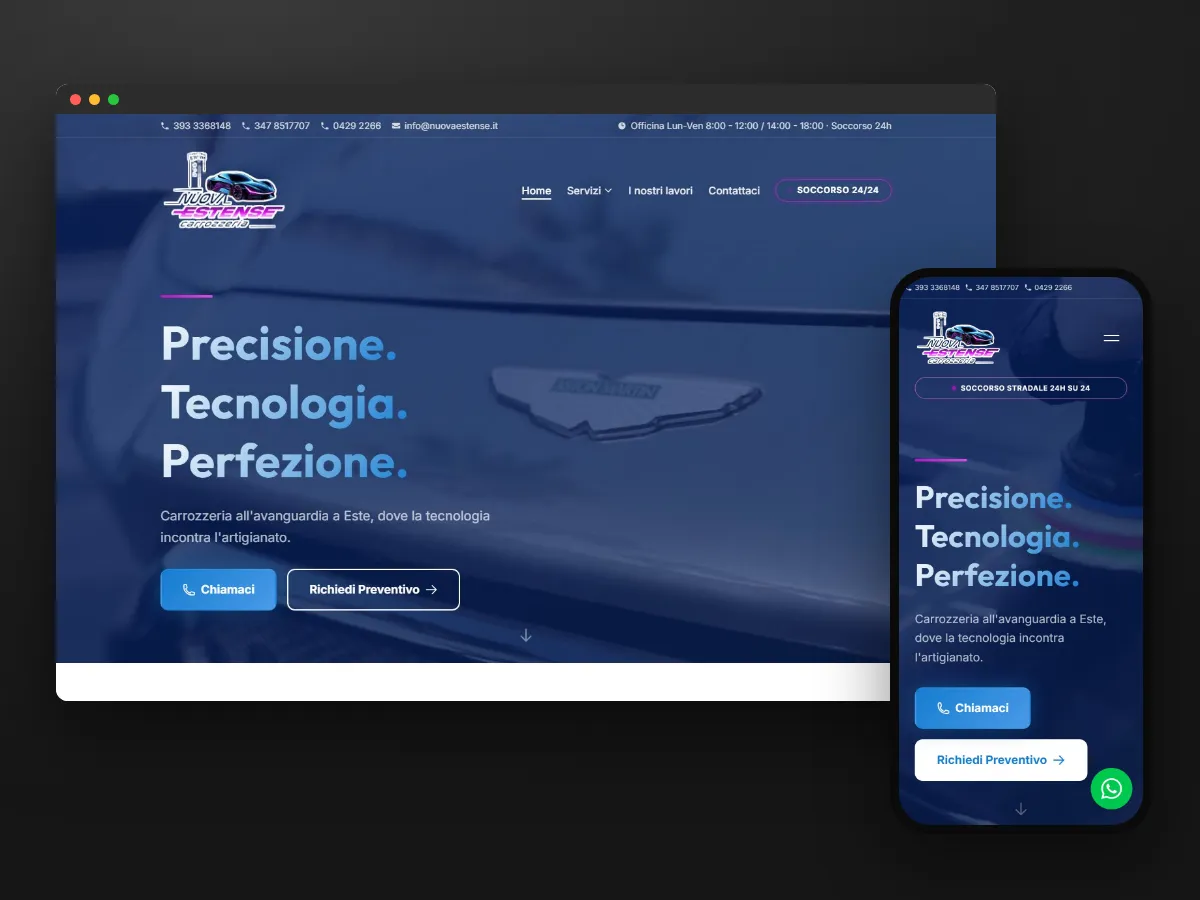 Sito della carrozzeria Nuova Estense a Este