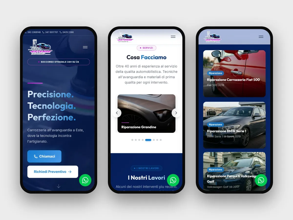 Il sito Nuova Estense da telefono