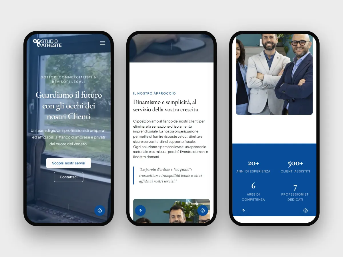 Il sito Studio Atheste da telefono
